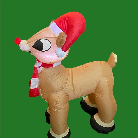 Rudolph The Red Nosed Reindeer 3.5' Airblown Inflatable w/ Light Up Nose - Gemmy - Picture 1 of 8